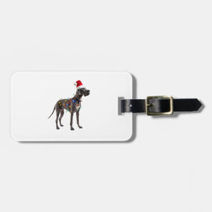 Great Dane Holiday Christmas Light (1) Luggage Tag