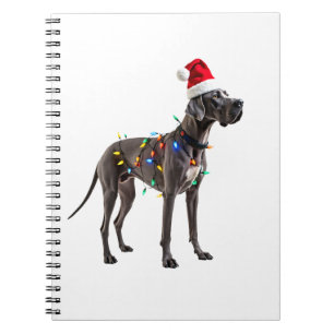 Great Dane Holiday Christmas Light (1) Notebook