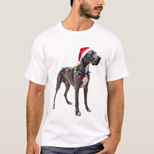 Great Dane Holiday Christmas Light  (3) T-Shirt