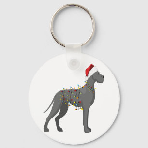 Great Dane Holiday Christmas Light Keychain
