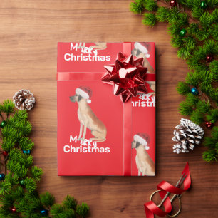 great Dane Holiday Christmas Merry Santa Hat  Wrapping Paper