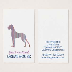 Great Dane Illustration Pastel Business Cards
