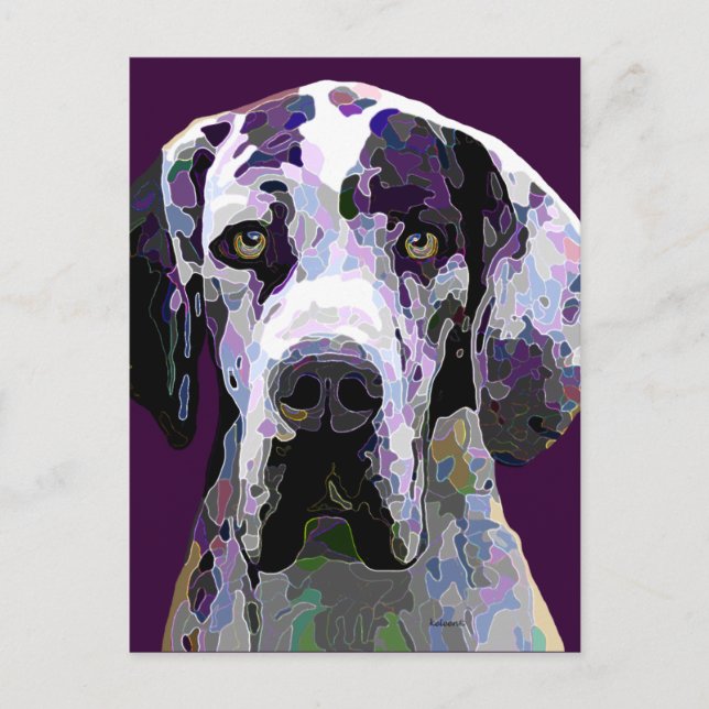 Great Dane in Dazzling Colours Post Card (Front)