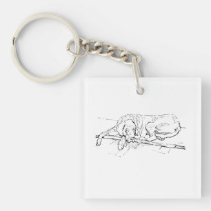 Great Dane, Ink Dog Illustration Keychain