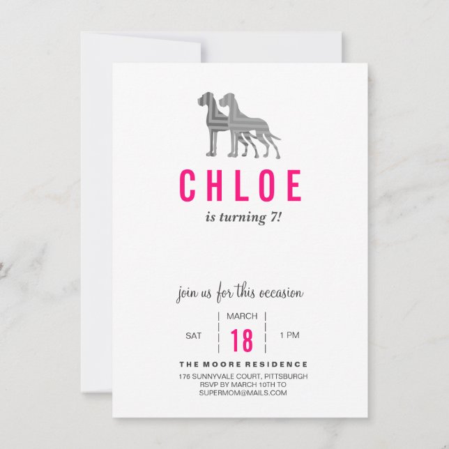 Great Dane Invitation (Back)