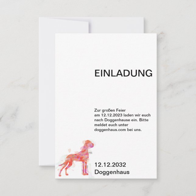 Great Dane Invitation Cards (Front)