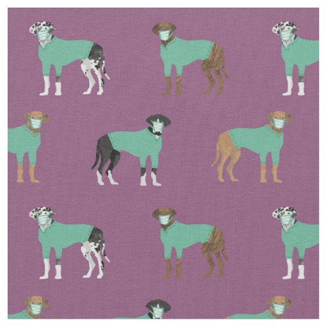 Great Dane is scrubs purple Fabric (Close Up)