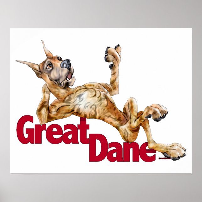 Great Dane Laid Back Brindle Poster (Front)