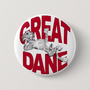 Great Dane Laid Back Merle UC 2 Inch Round Button