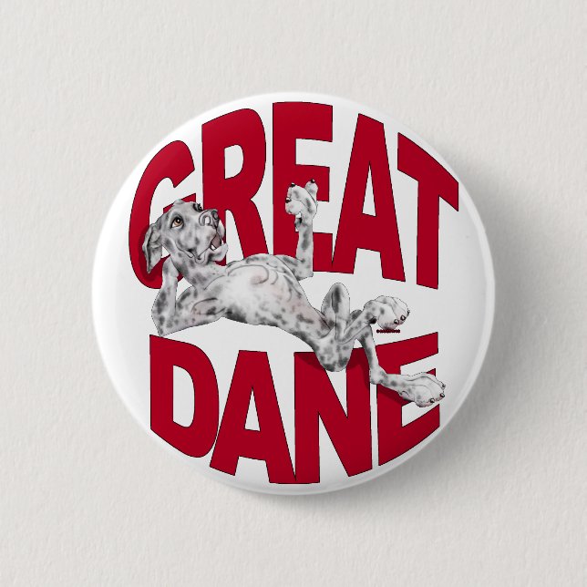 Great Dane Laid Back Merle UC 2 Inch Round Button (Front)