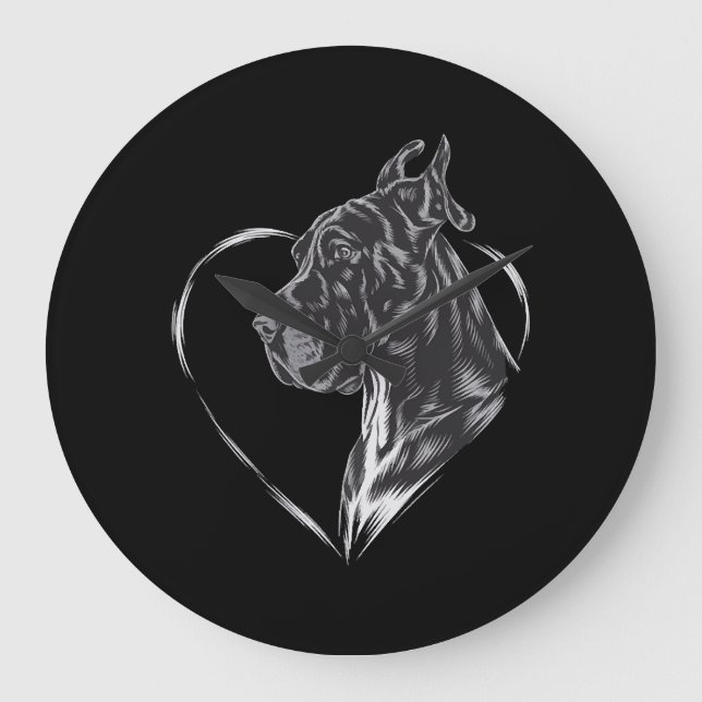 Great Dane  Large Clock (Front)