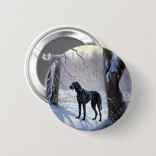 Great Dane Let It Snow Christmas  2 Inch Round Button