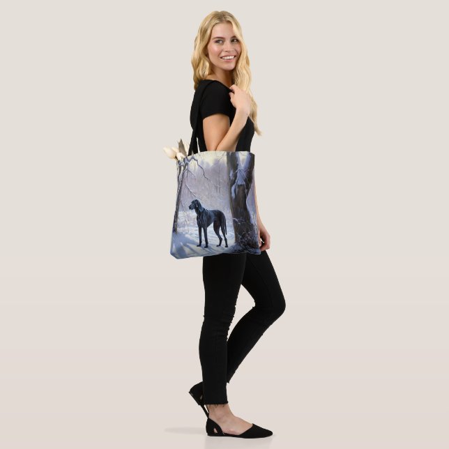 Great Dane Let It Snow Christmas  Tote Bag (On Model)