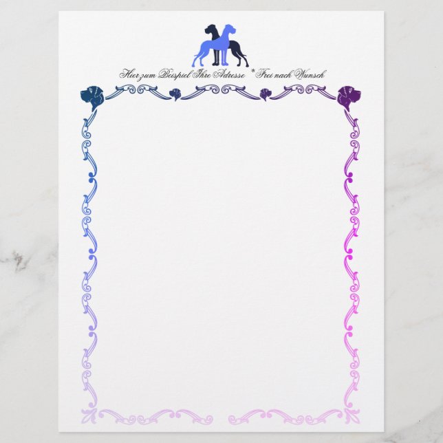 Great Dane Letterhead Heads Illustration (Front)