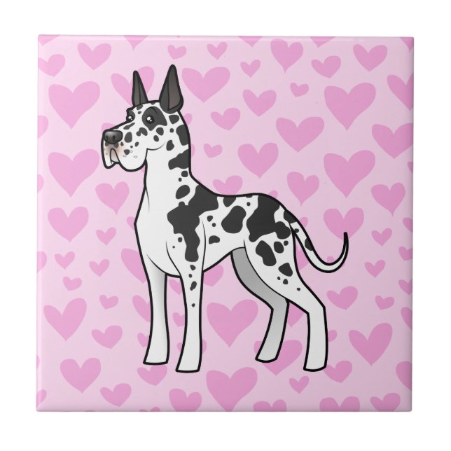 Great Dane Love (cropped) Tile (Front)