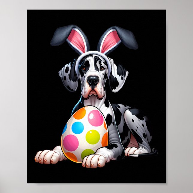 Great Dane Lovers Easter Egg Eggs Bunny Rabbits Me Poster (Front)