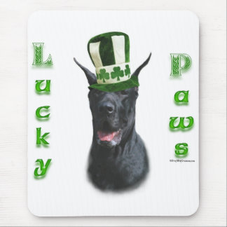 Great Dane Lucky Paws; St. Patty's Day Great Dane Mouse Pad