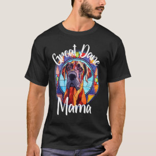 Great Dane Mama Dog Mom Puppy Colorful Pet Fur Bab T-Shirt