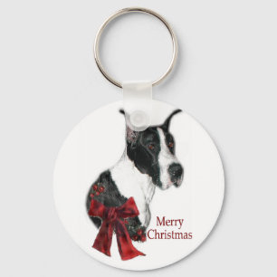 Great Dane Mantle Christmas Gifts Keychain