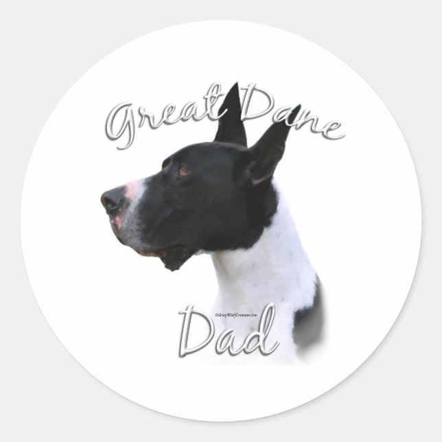 Great Dane (mantle) Dad 2 Classic Round Sticker (Front)