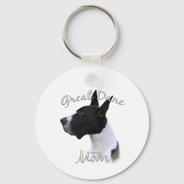 Great Dane (mantle) Mom 2 Keychain (Front)