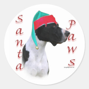 Great Dane (mantle) Santa Paws Classic Round Sticker