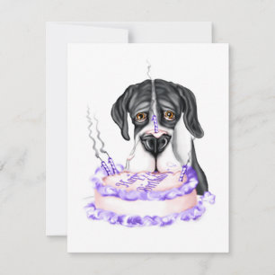 Great Dane Mantle UC Birthday Cake Invitation