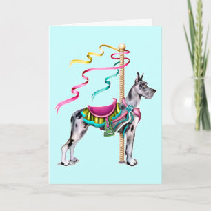 Great Dane Merle Carousel - Customized Card