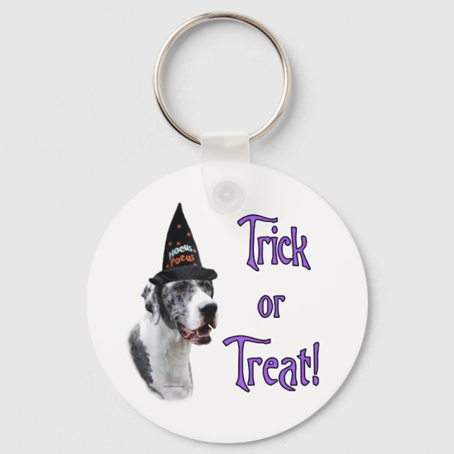 Great Dane (merle) Trick Keychain (Front)