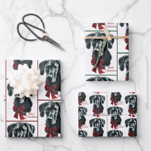 Great Dane Merry Christmas Wrapping Paper Sheet