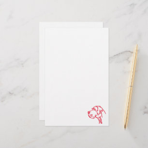Great Dane minimal head drawing Stationery