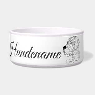Great Dane Minimalist Line Art personalized bowl