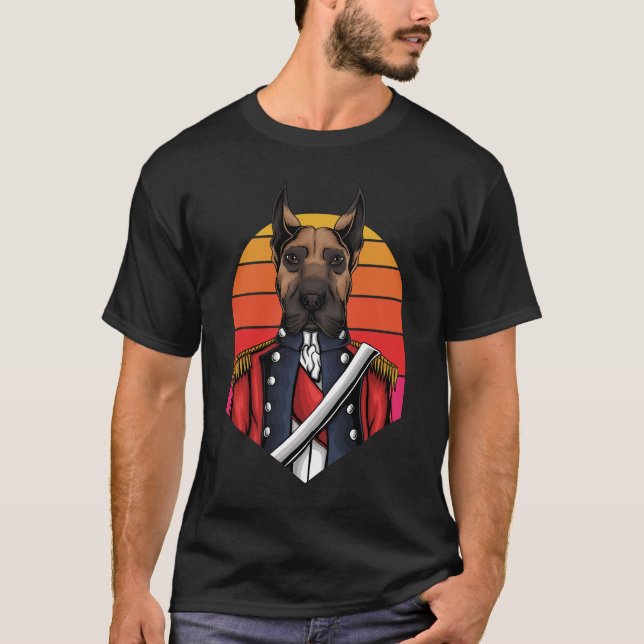 Great Dane Modern Black Art Trendy T-Shirt (Front)