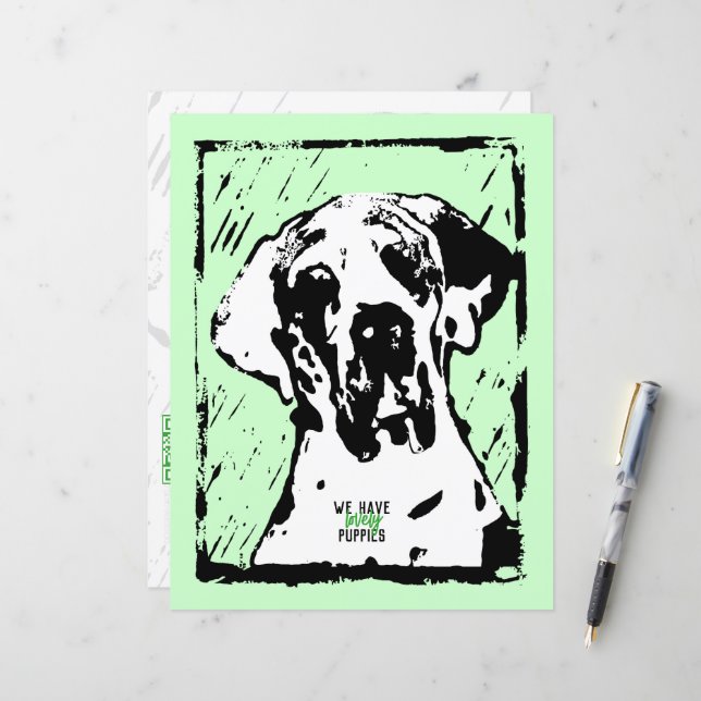 Great Dane Modern Stationery (Front/Back In Situ)