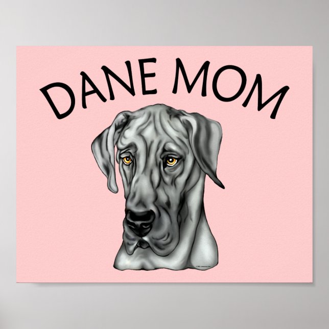 Great Dane Mom Black UC Poster (Front)