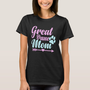 Great Dane Mom Dog Mama Women Girls Cute T-Shirt