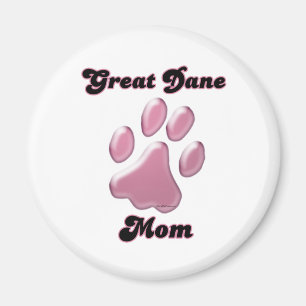Great Dane Mom Pink Pawprint - Magnet