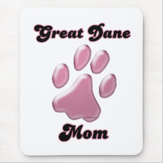 Great Dane Mom Pink Pawprint Mouse Pad