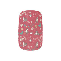 Great Dane Nail Wraps Christmas Floral Kawaii Cute