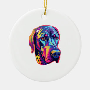 Great Dane Neon Design Ceramic Ornament