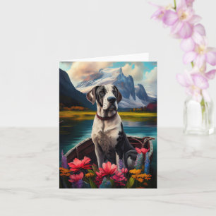 Great Dane on a Paddle: A Scenic Adventure Card