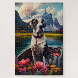 Great Dane on a Paddle: A Scenic Adventure Jigsaw Puzzle
