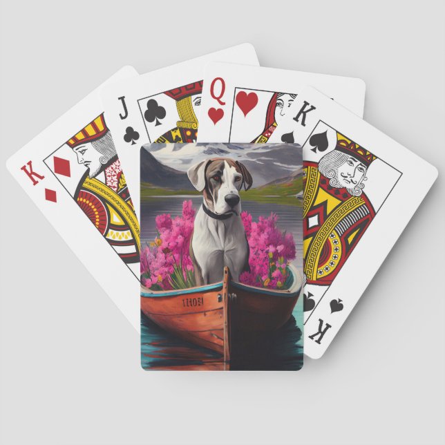Great Dane on a Paddle: A Scenic Adventure Playing Cards (Back)