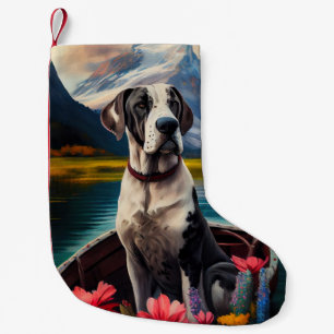 Great Dane on a Paddle: A Scenic Adventure Small Christmas Stocking