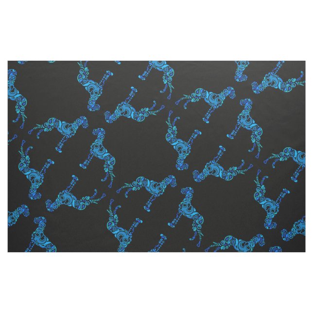 Great Dane on black Fabric (Fat Quarter)