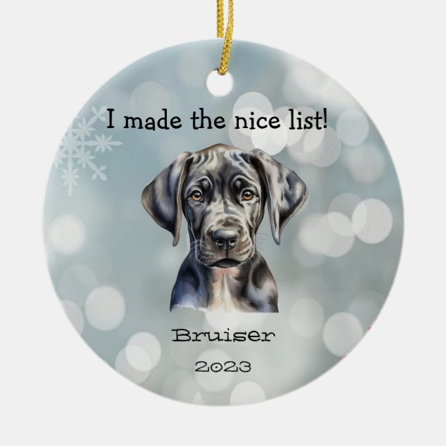 "Great Dane" Ornement de Noël pour animaux de comp (Devant)