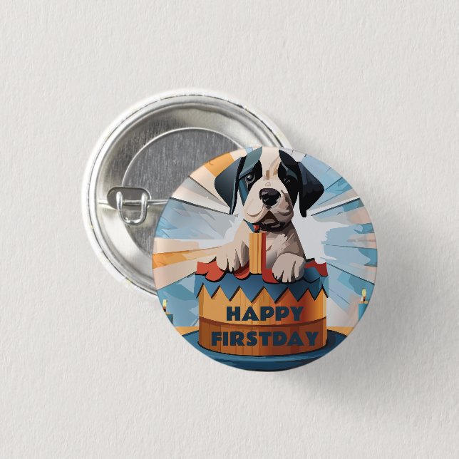 Great Dane Owner 1 Inch Round Button (Front & Back)