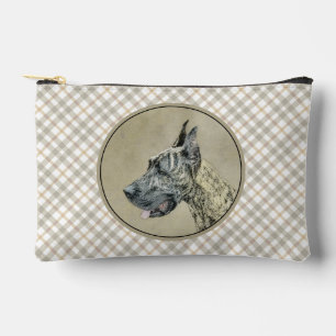 Great Dane Painting Brindle Original Pet Dog Art Accessory Pouch