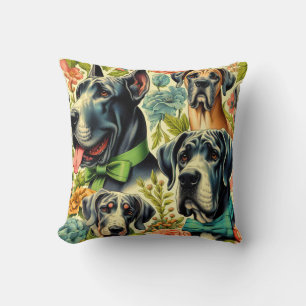 Great Dane Painting Throw Pillow