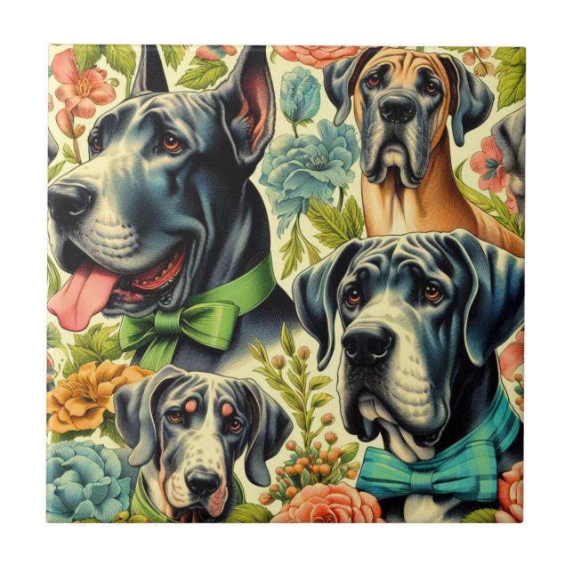 Great Dane Painting Tile (Front)